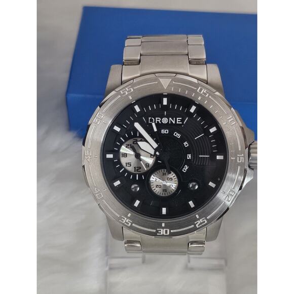 Drone Precision Timepiece Quartz Watch Multifunction New Batt Stem Missing Runs - Picture 2 of 12